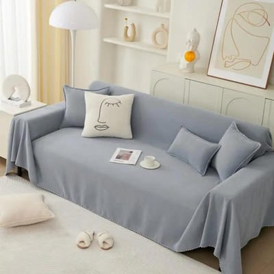Eenvoudige Effen Kleur Bank Handdoek Eén Stuk Volledige Dekking Bankhoes Alle Seizoenen Universeel Antislip Stofdicht Stoelkussen Huisdecoratie pillow cover30x50cm