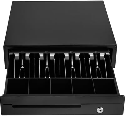 13 Inch Kassalade, 12 V, Pos-Systeem， met Geldvak, voor 4 Biljetten en 5 Munten, Uitneembaar Muntenvak, 2 Sleutels Inbegrepen, Rj11/Rj12-Kabel voor Supermarkt, Bar, Restaurant