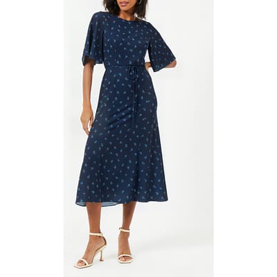 French Connection Cecilia Delphine Midi Dress Marine Maat: 6 | Midi Jurken Outlet | Dames | Blauw