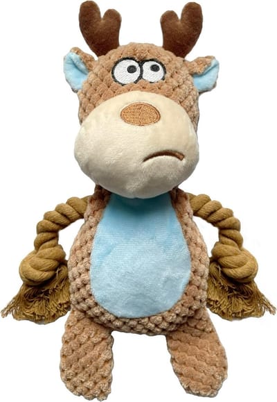 Hondenspeelgoed, Piepend speelgoed, Piepend hond interactief speelspeelgoed, Leuk hondenkauwspeelgoed, Zacht pluche hondenspeelgoed voor kleine middelgrote honden spelen en trainen, Eland