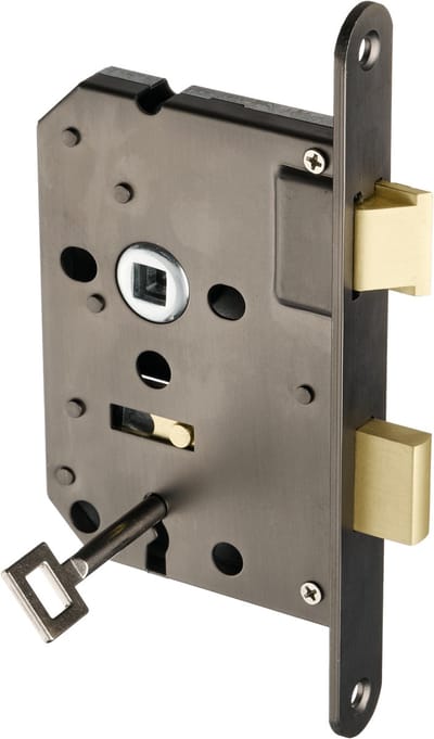 Ostiumhome® - Binnenwerk - Klavierslot Gun Metal - Loopslot met Sleutelgat - SL56 mm - Inclusief montagemateriaal