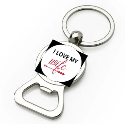 Akyol - i love my wife flesopener - Liefde - je vrouw - valentijnsdag - verjaardagscadeau - cadeau voor vriendin - 9 bij 3 cm