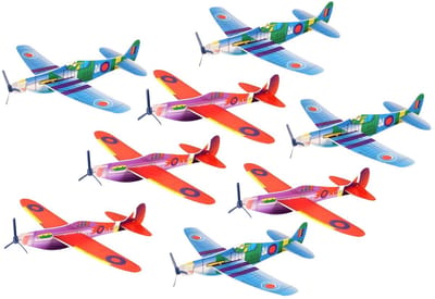 Henbrandt Speelgoed luchtmacht vliegtuigen Airgliders - 8x stuks - echt vliegend - uit Engeland - 19 cm - Historische vliegtuigjes