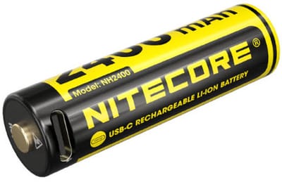 Nitecore NH2400 Oplaadbare AA Li-Ion batterij 2400mAh met USB-C Poort, 4 stuks