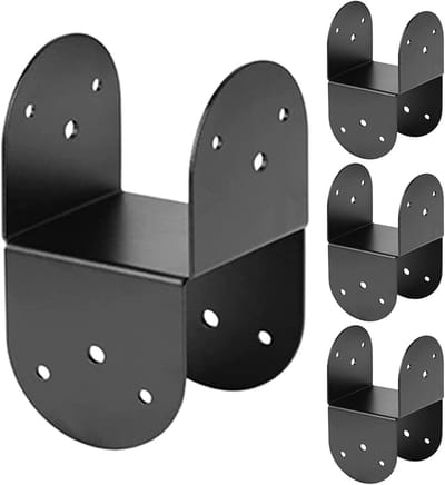 Paalhouders - Balkconnectoren - Tuinconstructies Bouwen - Roestbestendig Metaal - 10x10 cm Palen - Zwart