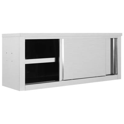 vidaXL - Keukenbovenkast - met - schuifdeuren - 120x40x50 - cm - roestvrij - staal