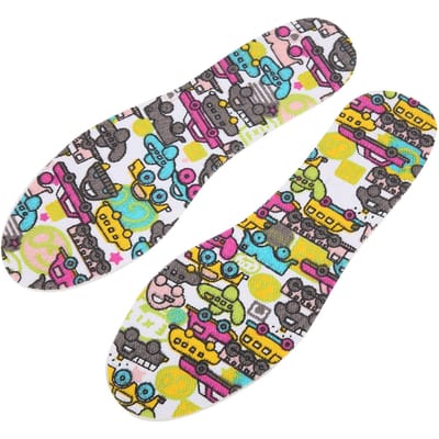 1 Paar Kinderschoenzolen Ademend Latex Schoenzool Inlegzolen Kinderschoen Pad Vrij te Knippen Maat Cartoon yellow