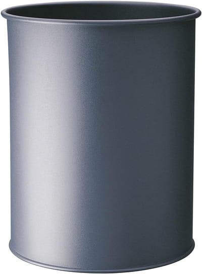330158 Prullenbak metaal rond 15 Liter, antraciet