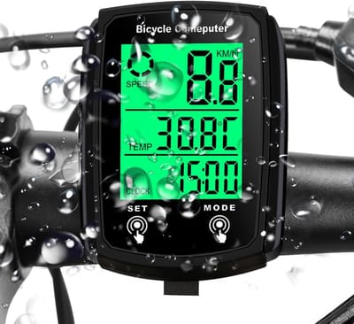 ECTEATOY® Bedraad Fietscomputer met 20 Functies en IPX6 Waterdichtheid - Grote Knoppen, Verlicht Display