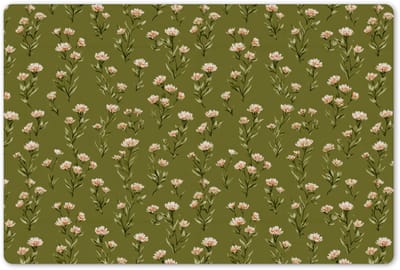 Placemats 45x30 cm - Placemat kunststof - 1 stuk - Landelijk - Bloemen - Groen - Borden onderleggers - Decoratie voor op tafel - Keuken tafeldecoratie accessoires - Vinyl onderlegger - Tafelversiering