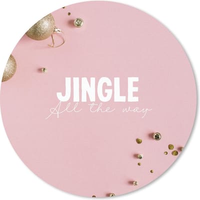 Muismat rond 20x20 cm - Mousepad Winter - Kerstballen - Goud - Ronde muismatten - Kerst - Cadeau - Kerstcadeau voor mannen en voor vrouwen