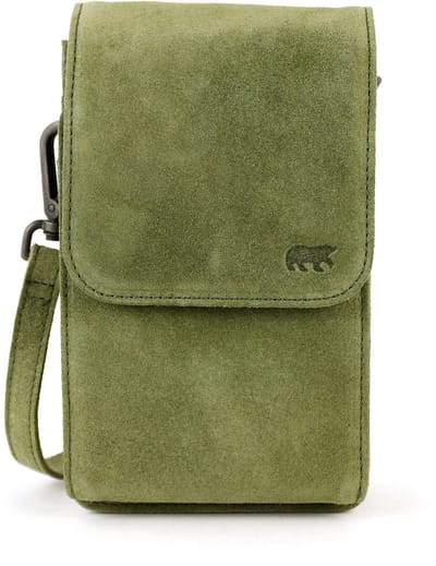 Bear Design Robbie Suede Leren Crossbodytas / Schoudertas - Mosgroen