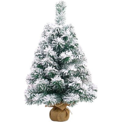 Mini arbres de noël de 24 pouces, flocage artificiel de neige, ornements de table pour arbre de noël 45cm blanc