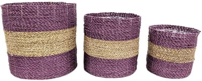 Mand Nila klein aubergine set van 3