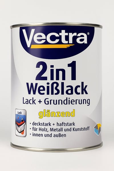 Vectra 2‑in‑1 Witte Vernis + Primer – Glanzend – 2,5 L