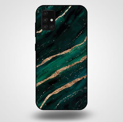 Smartphonica Telefoonhoesje voor Samsung Galaxy A71 4G met marmer opdruk - TPU backcover case marble design - Groen Goud geschikt voor Samsung Galaxy A71 4G
