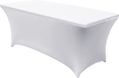 GroenBlauw - Flexibel tafelkleed cateringtafelhoes wit - 180x75x75cm, spandex, GB371