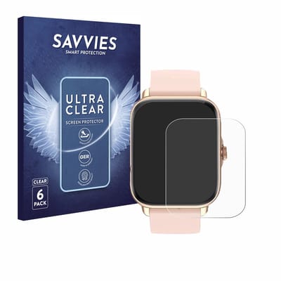 Savvies - Screenprotector voor Janolty Smartwatch 1.83" - Folie Beschermfolie transparant 6 Stuks