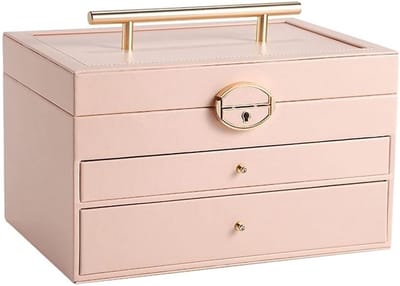 Juwelendoos - Opbergdoos Sieraden - Sieraden Organiseren - Meerlaagse Opbergruimte - 30x25x20 cm - Roze