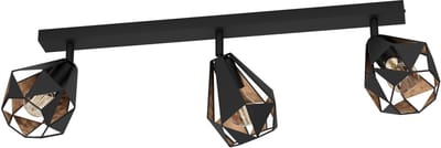 Eglo Plafondlamp 3-lichts E27 Carlton 7 Lengte 730 Zwart/koper