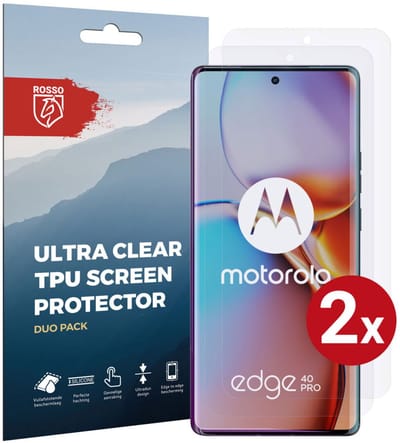 Rosso Screen Protector Ultra Clear Duo Pack Geschikt voor Motorola Edge 40 Pro | Folie | 2 Stuks
