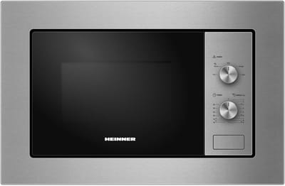 Heinner Inbouw Magnetron – 20 L – 800 W – 5 Vermogensniveaus – Ontdooifunctie – Mechanische Bediening – 35 Min Maximale Kooktijd – Zwart/Zilver