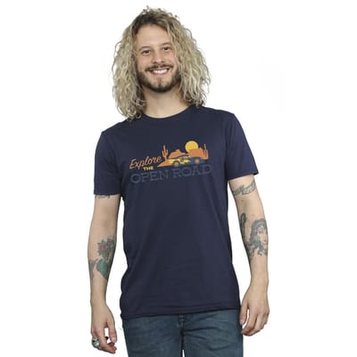 Disney Heren Auto's Verkennen De Open Weg T-Shirt (Marineblauw)