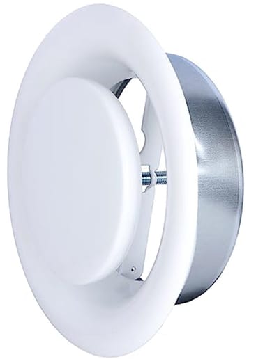 Verstelbaar Afvoerventiel Rond 125 mm Hoogwaardige Ventilatieoplossing voor Plafond of Muur