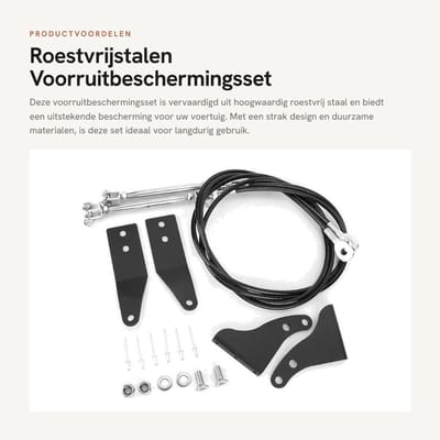 Dailygoods- Voorruitbeschermingsset Roestvrij Staal - Auto Accessoire - Kwaliteitsproduct - Kostenefficiënt - Geschikt voor TJ 07-18 - Professioneel Team - Ruitbescherming