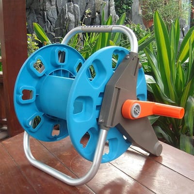 Draagbare Slanghaspel - Mobiele Haspel - Tuin Bewateren - Corrosiebestendig Aluminium - 37x43x33cm - Grijs