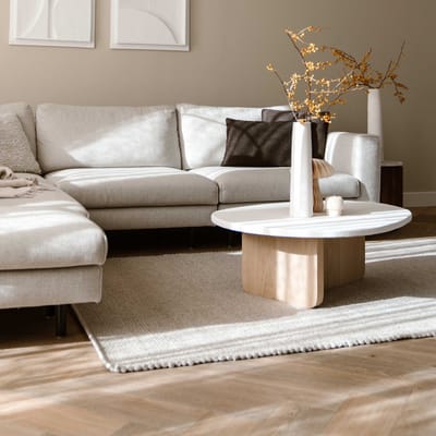 Wollen vloerkleed Lichtgrijs Gotland 240x340cm Mrcarpet