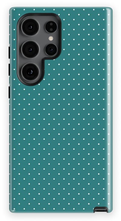 Micro Dots Tough Hoesje Samsung Galaxy S24 Ultra | Geschikt Voor Mag | Stippen Motief Backcover Samsung Galaxy S24 Ultra Deep Teal