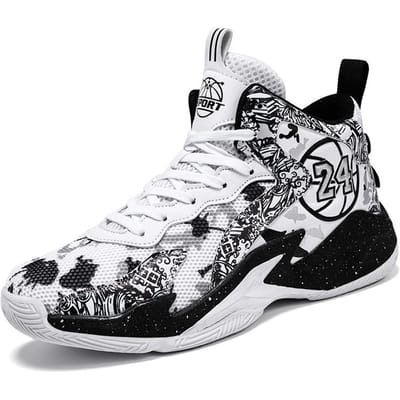 Lente zomer basketbalschoenen voor heren en dames lichtgewicht ademend high-top casual sportschoenen voor heren trainingsschoenen 45 gray