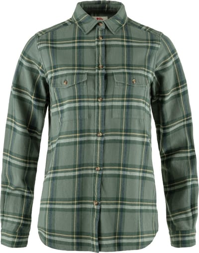 FJALLRAVEN Övik heavy flannel shirt - vrouwen - p.groen - L