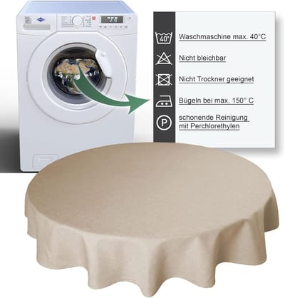 Tafelkleed Rond - Linnenlook Tafellinnen - Tafel Beschermen - Waterafstotend Lotuseffect - 180 cm - Donkergroen