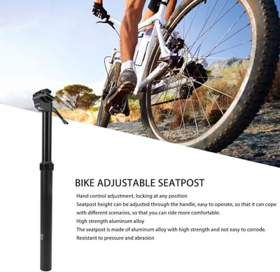 Verstelbare Fietszadelpen, Handmatig Bediende Duurzame Aluminium Zadelpen voor Vervanging