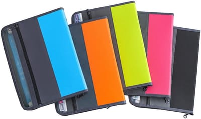 Organizer voor A4 Documenten - Plastic Documentenmap met Label voor Persoonlijk, Kantoor en School - Set van 5 Uitbreidbare Mappen met 13 Vakken in 5 Kleuren