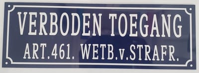 VERBODEN TOEGANG BORD 35X12CM