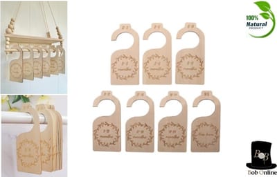 Bob Online ™ - 7 Stuks – Houten Babykastverdelers v/a pasgeboren t/m 24 Maanden – Kinderkamer Decor – Babykledingorganisatoren – Wooden Baby Closet Dividers – Baby Shower gift – Kraam Cadeau  – Kastverdelers – Baby Kleding Maathangers - Maathangers