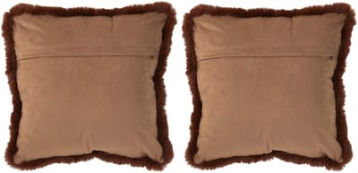 J-Line kussen Paard - polyester - bruin - small - 2 stuks