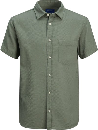 Jack & Jones Overhemd Jortampa Dobby Shirt Ss 12251801 Laurel Wreath Mannen Maat - S