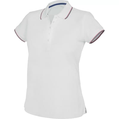 Kariban Damespolo korte mouwen K251 - White / Navy / Red - M