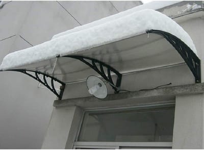 Deurluifel Luifel - Regenopvang Veranda - Bescherming Buiten - Robuust Polycarbonaat - 60x120cm - Transparant