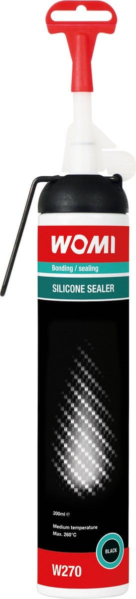 Womi W270 Siliconenpakking – 200 ml Zwart – Hitte- & Oliebestendig – Flexibele Afdichting