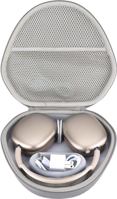 Duurzame Hard Case voor Bescherming van AirPods Max Hoofdtelefoon in Aardebruin Kleur met Extra Opbergruimte en Schokbestendigheid