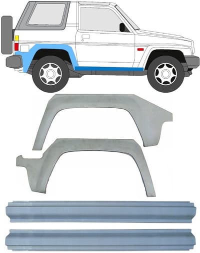 Reparatiepaneel dorpel + achterspatbord voor Daihatsu Feroza Rocky Fourtrak 84-93