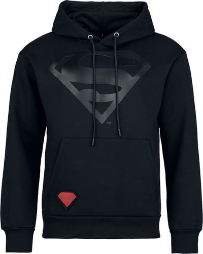 Superman Heat Logo - Black On Black Heren Trui met capuchon - zwart - S