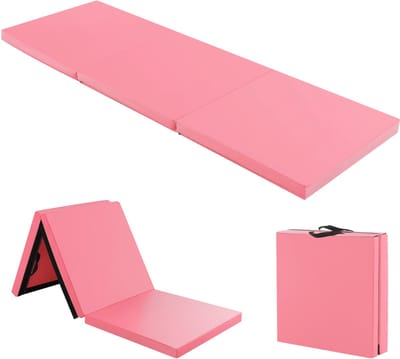 COSTWAY 180 x 60 x 5 cm, zachte vloermat, inklapbaar, gymnastiekmat, draagbaar, yogamat, waterafstotend, turnmat, antislip, klapmat, fitnessmat