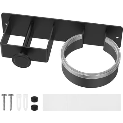 Föhnhouder Wandmontage Badkamer Haarstijltang Opberghouder Haaraccessoire Organizer Zelfklevende Toilet Föhnhouder black
