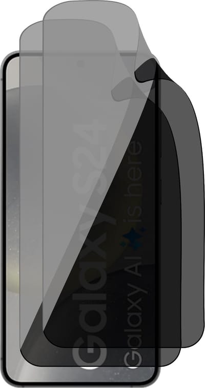 Privacy Screenprotector geschikt voor Samsung Galaxy S24 - 2x FlexGuard Screen Protector